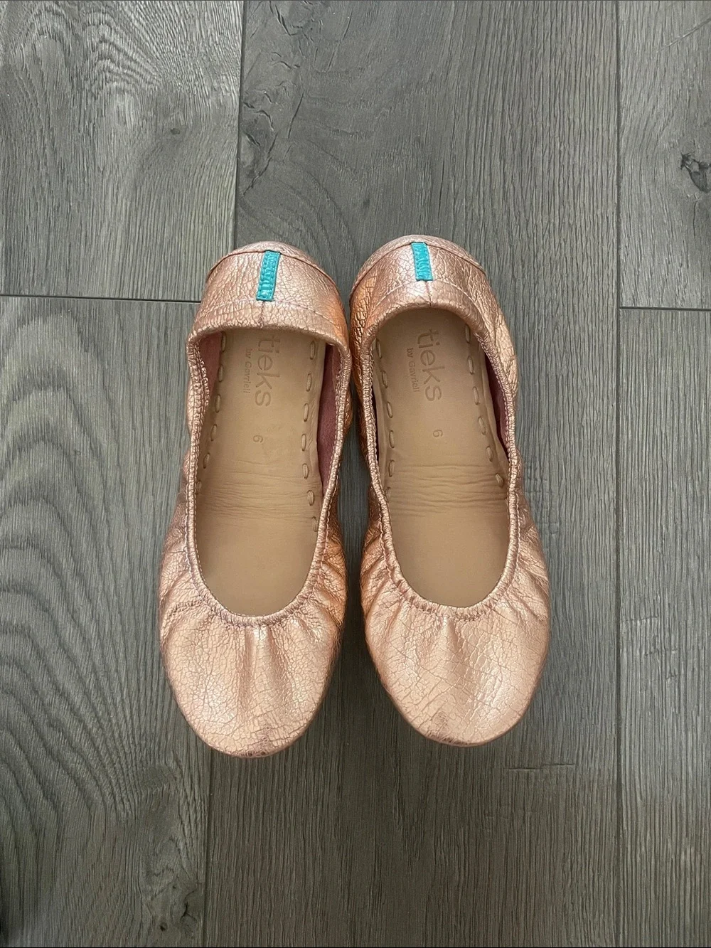 Tieks Rose Gold Leather Ballet Flats Sz:6 - Picture 4 of 7